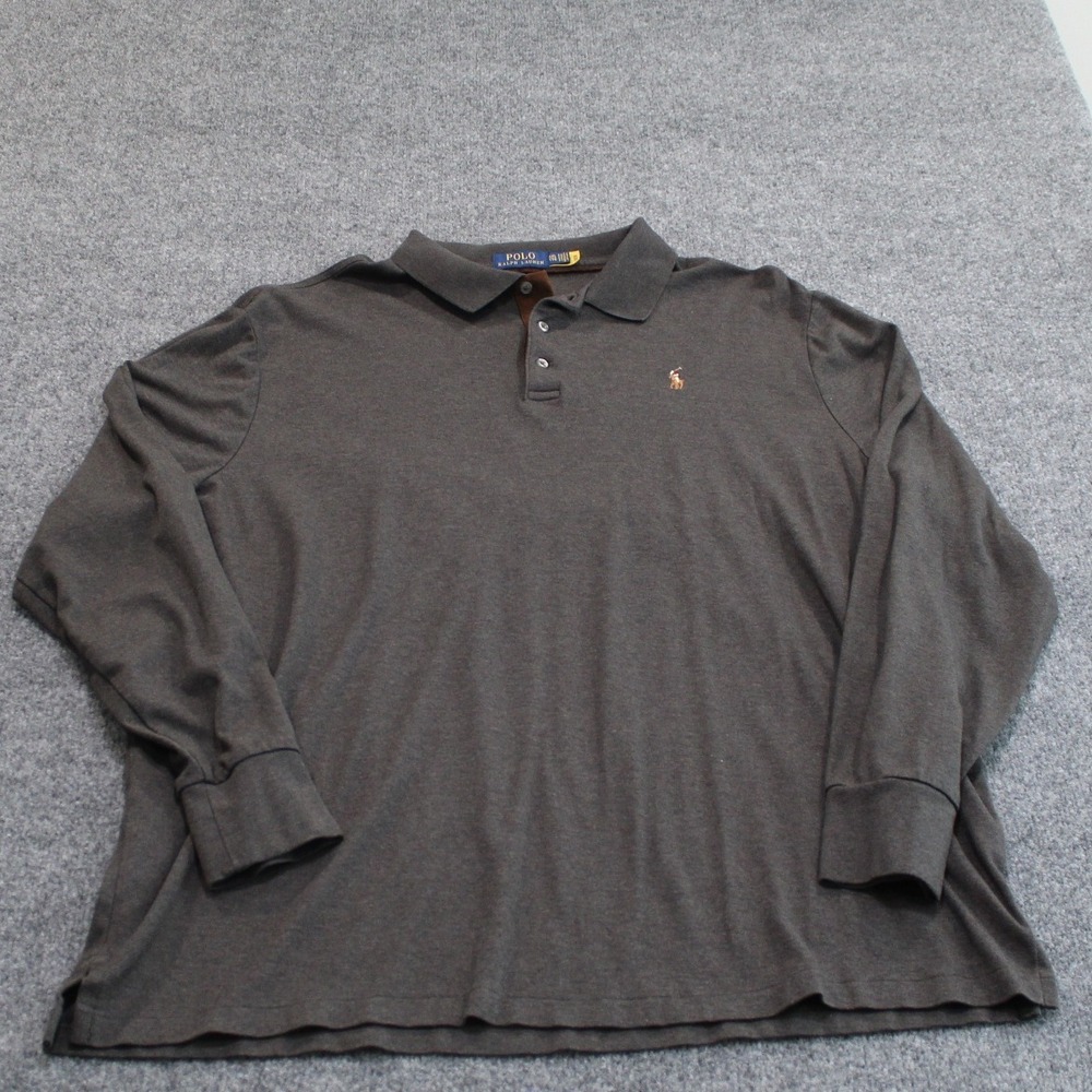 Polo Ralph Lauren Mens XXL Classic Fit‎ Long Sleeve Polo Shirt Dark Gray